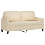 vidaXL Canapea cu 2 locuri, crem, 140 cm, material textil vidaXL Canapea cu 2 locuri, crem, 140 cm, material textil