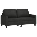 vidaXL Canapea cu 2 locuri, negru, 140 cm, material textil