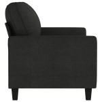 vidaXL Canapea cu 2 locuri, negru, 140 cm, material textil
