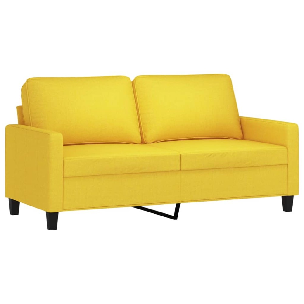 vidaXL Canapea cu 2 locuri, galben deschis, 140 cm, material textil