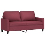 vidaXL Canapea cu 2 locuri, roșu vin, 140 cm, material textil