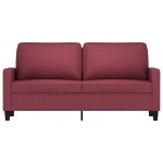 vidaXL Canapea cu 2 locuri, roșu vin, 140 cm, material textil