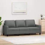 vidaXL Canapea cu 3 locuri, gri închis, 180 cm, material textil vidaXL Canapea cu 3 locuri, gri închis, 180 cm, material textil
