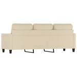 vidaXL Canapea cu 3 locuri, crem, 180 cm, material textil