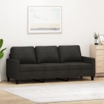 vidaXL Canapea cu 3 locuri, negru, 180 cm, material textil vidaXL Canapea cu 3 locuri, negru, 180 cm, material textil