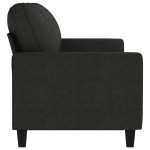 vidaXL Canapea cu 3 locuri, negru, 180 cm, material textil vidaXL Canapea cu 3 locuri, negru, 180 cm, material textil