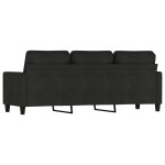 vidaXL Canapea cu 3 locuri, negru, 180 cm, material textil vidaXL Canapea cu 3 locuri, negru, 180 cm, material textil