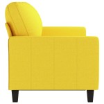 vidaXL Canapea cu 3 locuri, galben deschis, 180 cm, material textil vidaXL Canapea cu 3 locuri, galben deschis, 180 cm, material textil