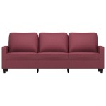 vidaXL Canapea cu 3 locuri, roșu vin, 180 cm, material textil