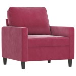 vidaXL Canapea de o persoană, roșu vin, 60 cm, catifea vidaXL Canapea de o persoană, roșu vin, 60 cm, catifea