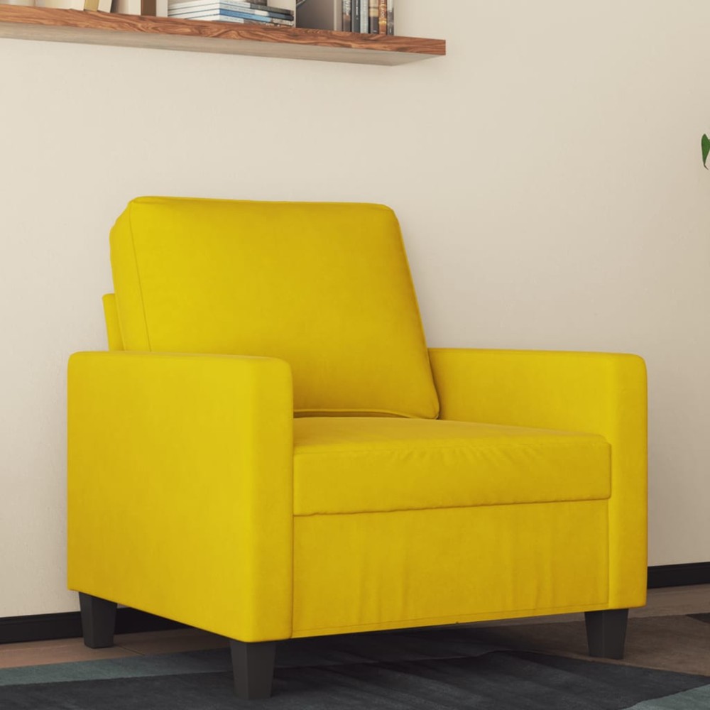 vidaXL Canapea de o persoană, galben, 60 cm, catifea