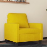 vidaXL Canapea de o persoană, galben, 60 cm, catifea vidaXL Canapea de o persoană, galben, 60 cm, catifea