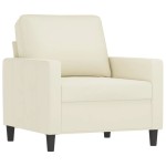 vidaXL Canapea de o persoană, crem, 60 cm, catifea vidaXL Canapea de o persoană, crem, 60 cm, catifea