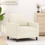 vidaXL Canapea de o persoană, crem, 60 cm, catifea vidaXL Canapea de o persoană, crem, 60 cm, catifea