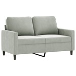 vidaXL Canapea cu 2 locuri, gri deschis, 120 cm, catifea