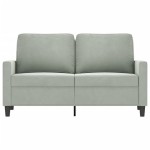 vidaXL Canapea cu 2 locuri, gri deschis, 120 cm, catifea