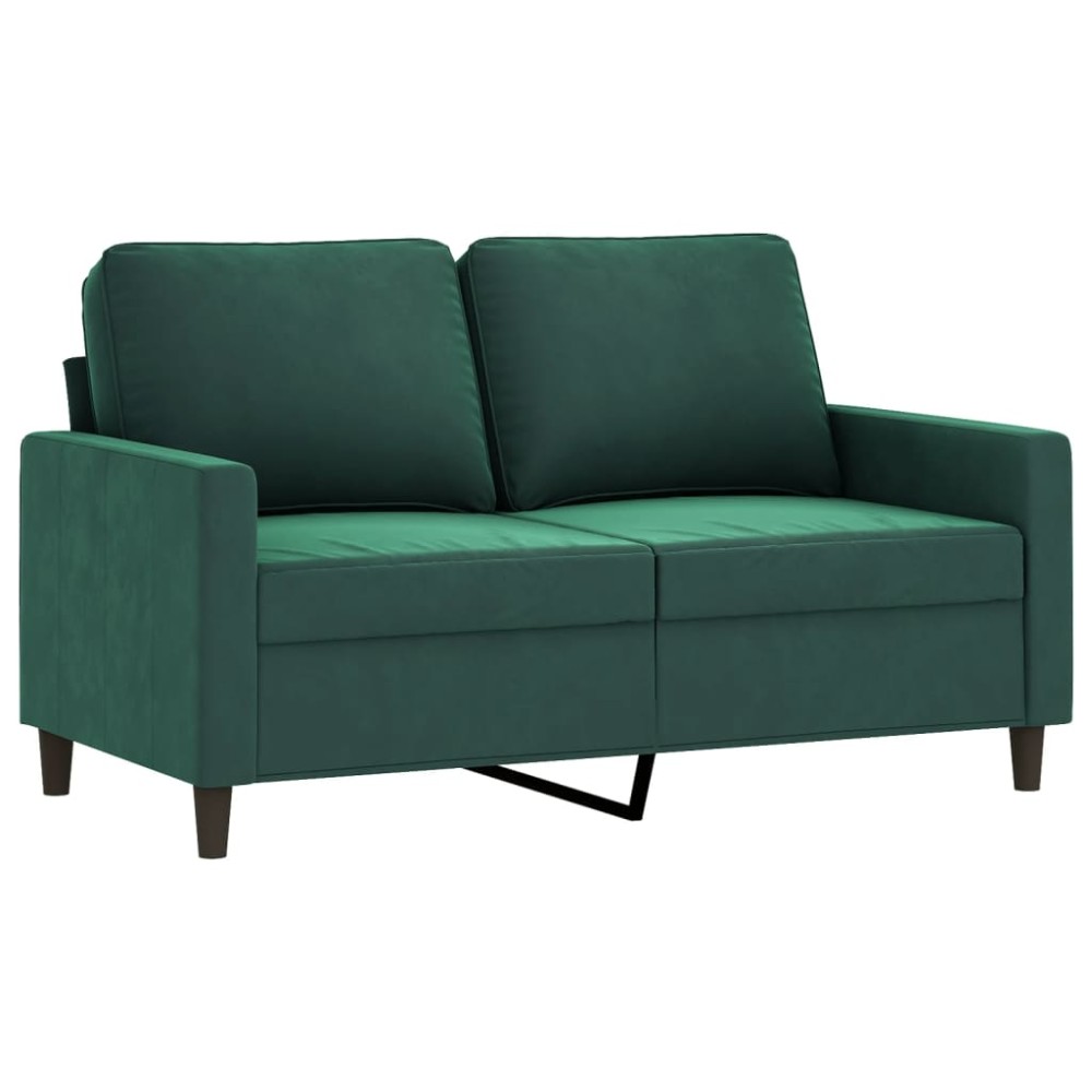vidaXL Canapea cu 2 locuri, verde închis, 120 cm, catifea