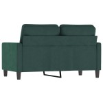 vidaXL Canapea cu 2 locuri, verde închis, 120 cm, catifea