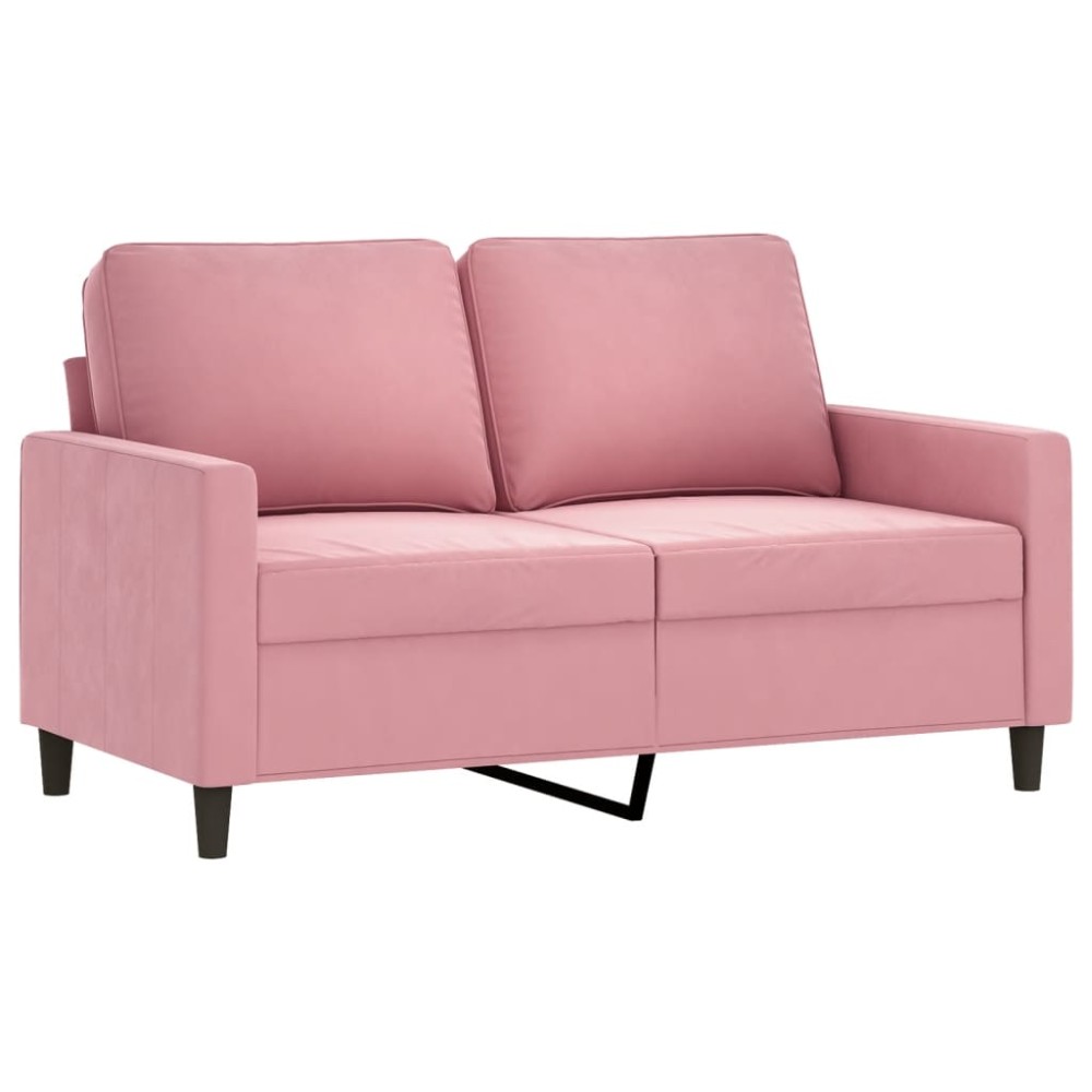 vidaXL Canapea cu 2 locuri, roz, 120 cm, catifea