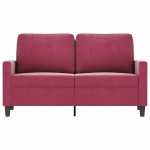vidaXL Canapea cu 2 locuri, roșu vin, 120 cm, catifea