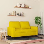 vidaXL Canapea cu 2 locuri, galben, 120 cm, catifea