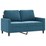 vidaXL Canapea cu 2 locuri, albastru, 120 cm, catifea vidaXL Canapea cu 2 locuri, albastru, 120 cm, catifea