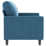 vidaXL Canapea cu 2 locuri, albastru, 120 cm, catifea vidaXL Canapea cu 2 locuri, albastru, 120 cm, catifea