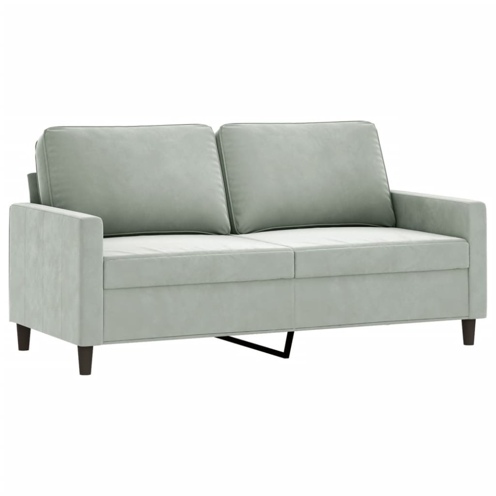 vidaXL Canapea cu 2 locuri, gri deschis, 140 cm, catifea