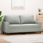 vidaXL Canapea cu 2 locuri, gri deschis, 140 cm, catifea vidaXL Canapea cu 2 locuri, gri deschis, 140 cm, catifea