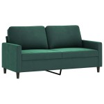 vidaXL Canapea cu 2 locuri, verde închis, 140 cm, catifea