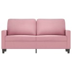 vidaXL Canapea cu 2 locuri, roz, 140 cm, catifea