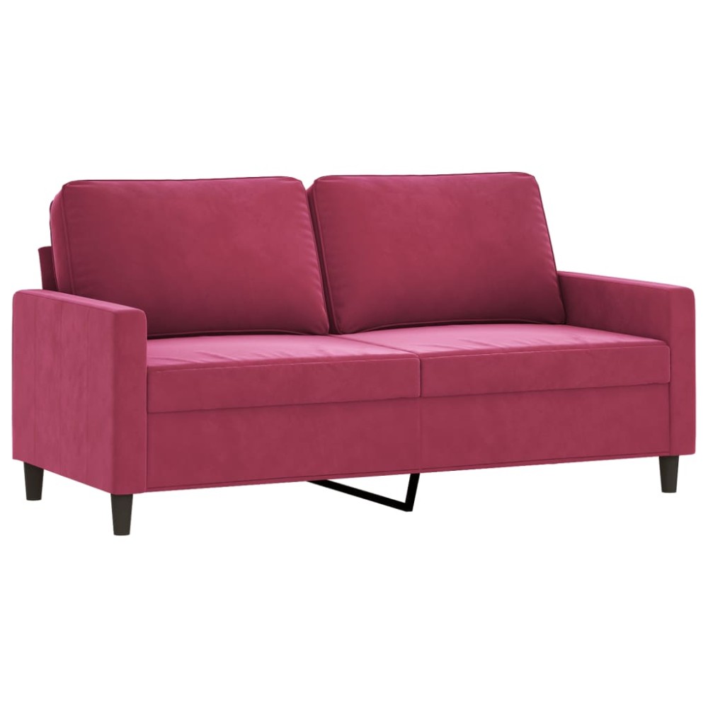 vidaXL Canapea cu 2 locuri, roșu vin, 140 cm, catifea