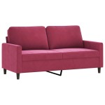 vidaXL Canapea cu 2 locuri, roșu vin, 140 cm, catifea