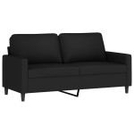 vidaXL Canapea cu 2 locuri, negru, 140 cm, catifea