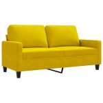 vidaXL Canapea cu 2 locuri, galben, 140 cm, catifea