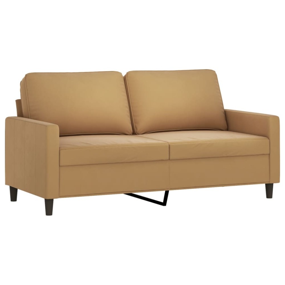 vidaXL Canapea cu 2 locuri, maro, 140 cm, catifea