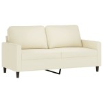vidaXL Canapea cu 2 locuri, crem, 140 cm, catifea vidaXL Canapea cu 2 locuri, crem, 140 cm, catifea