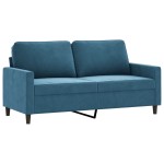 vidaXL Canapea cu 2 locuri, albastru, 140 cm, catifea vidaXL Canapea cu 2 locuri, albastru, 140 cm, catifea