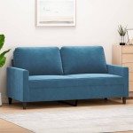 vidaXL Canapea cu 2 locuri, albastru, 140 cm, catifea vidaXL Canapea cu 2 locuri, albastru, 140 cm, catifea