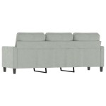 vidaXL Canapea cu 3 locuri, gri deschis, material 180CM catifea vidaXL Canapea cu 3 locuri, gri deschis, material 180CM catifea