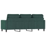 vidaXL Canapea cu 3 locuri, verde închis, 180 cm, catifea vidaXL Canapea cu 3 locuri, verde închis, 180 cm, catifea