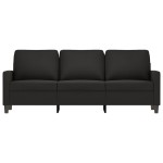 vidaXL Canapea cu 3 locuri, Negru, 180 cm, catifea