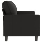 vidaXL Canapea cu 3 locuri, Negru, 180 cm, catifea