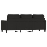 vidaXL Canapea cu 3 locuri, Negru, 180 cm, catifea