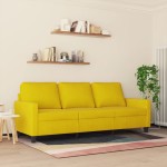vidaXL Canapea cu 3 locuri, galben, 180 cm, catifea vidaXL Canapea cu 3 locuri, galben, 180 cm, catifea