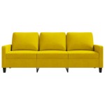 vidaXL Canapea cu 3 locuri, galben, 180 cm, catifea vidaXL Canapea cu 3 locuri, galben, 180 cm, catifea