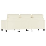vidaXL Canapea cu 3 locuri, crem, 180 cm, catifea vidaXL Canapea cu 3 locuri, crem, 180 cm, catifea