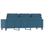 vidaXL Canapea cu 3 locuri, albastru, 180 cm, catifea