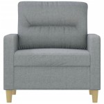 vidaXL Fotoliu canapea, gri deschis, 60 cm, material textil