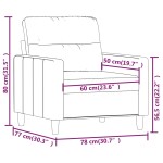 vidaXL Fotoliu canapea, gri deschis, 60 cm, material textil
